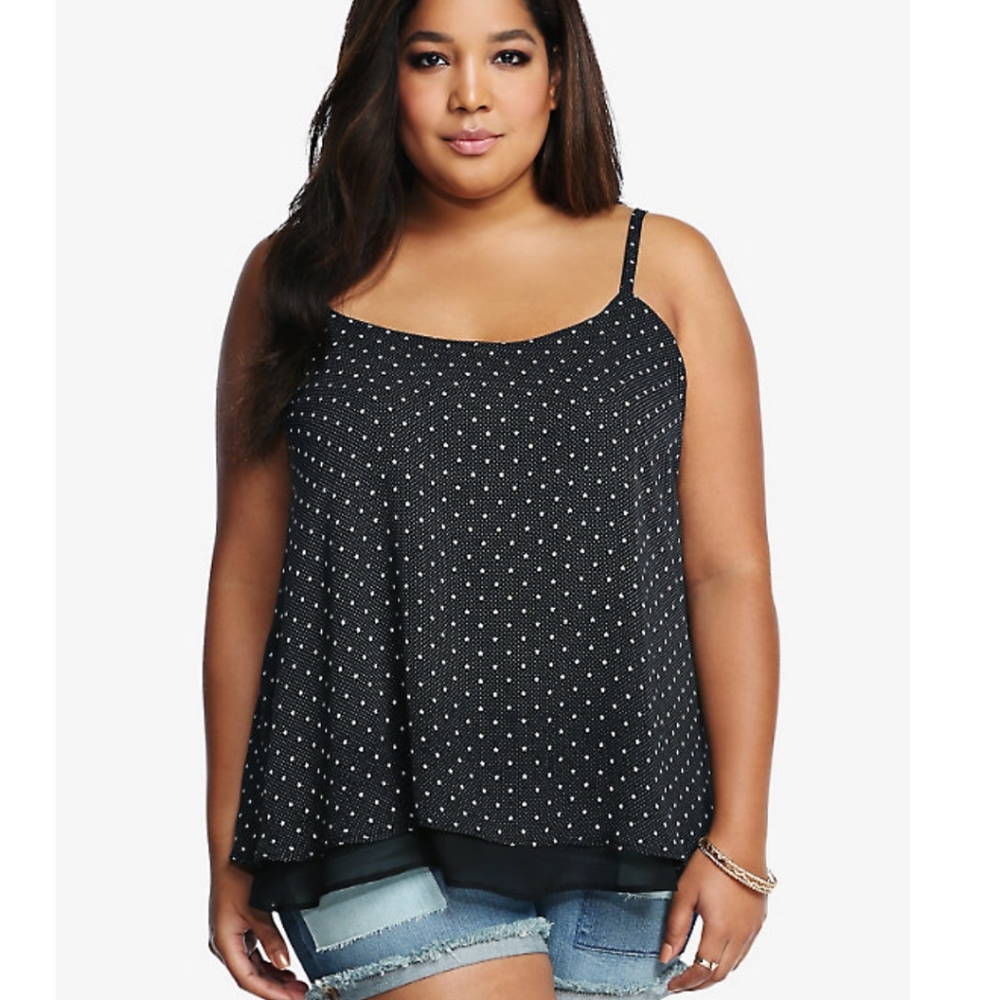 Torrid star print flutter, layered, envelope back cami